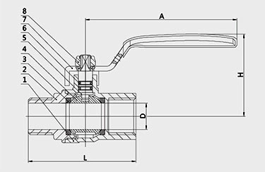 1/2&quot; - 1&quot; F-Bsp X M-Bsp Valogin 5 Bar En331 Nickel Plating Brass Gas Ball Valve